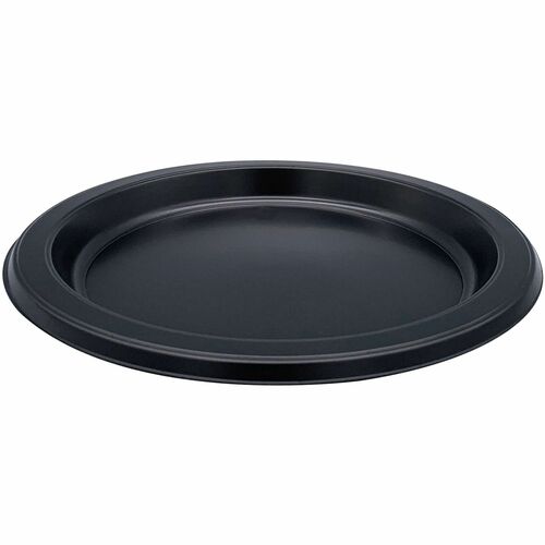 Plates, Round, Plastic, Reusable/Disposable, 7", Black 125/PK
