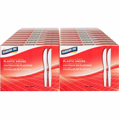 Knife, Heavyweight, Polystyrene, White, 100/BX 40/CT