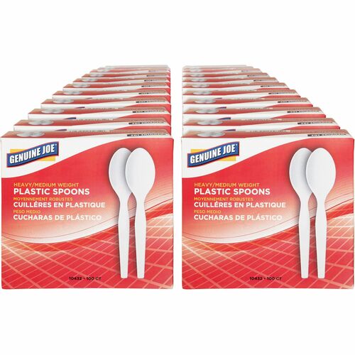 Spoon, Heavyweight, Polystyrene, White 40/CT
