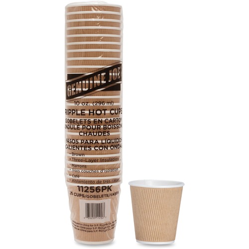 Hot Cups, Rippled, 10 Ounce, Brown 25/PK