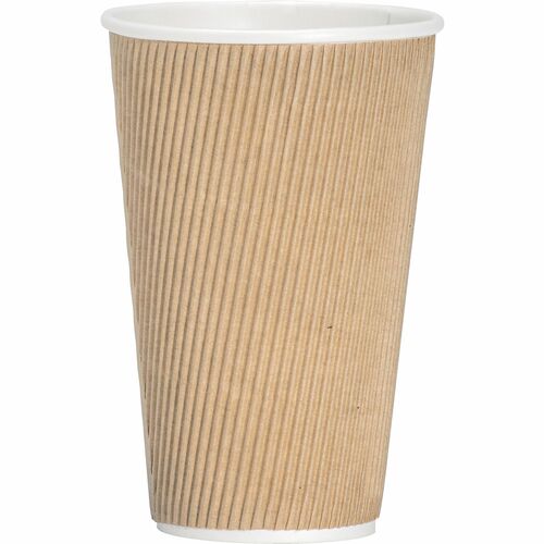 Hot Cups, Rippled, 16 Ounce, Brown 25/PK