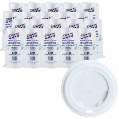Ripple Cup Lid, 10-16 Ounce, White, 50 Count 20/CT