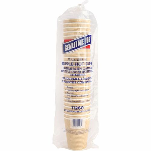 Cup, Ripple, Hot, 12oz 25/PK