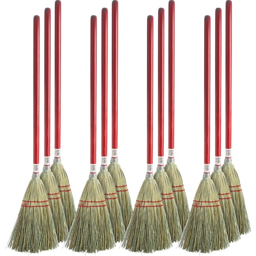 Toy Broom, Corn Fiber Bristles, 24" L Handle, Natural 12/CT