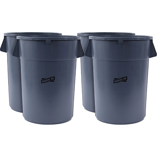 Trash Container, Heavy Duty, 44 Gal, 31.5"x24"x24", Gray 4/CT