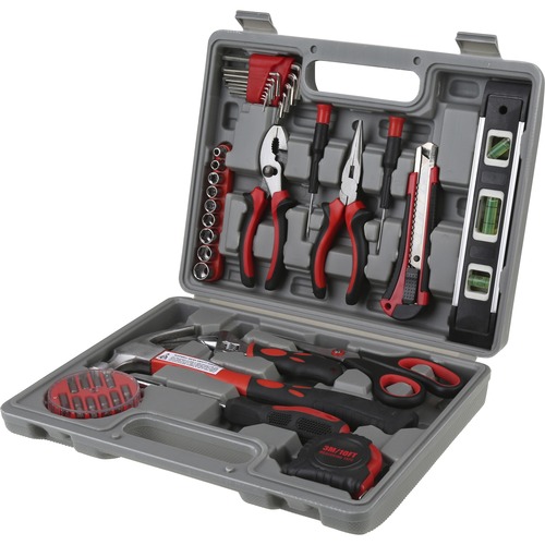 Tool Kit, 42 Piece with Case, 8" x 7" x 7", Gray