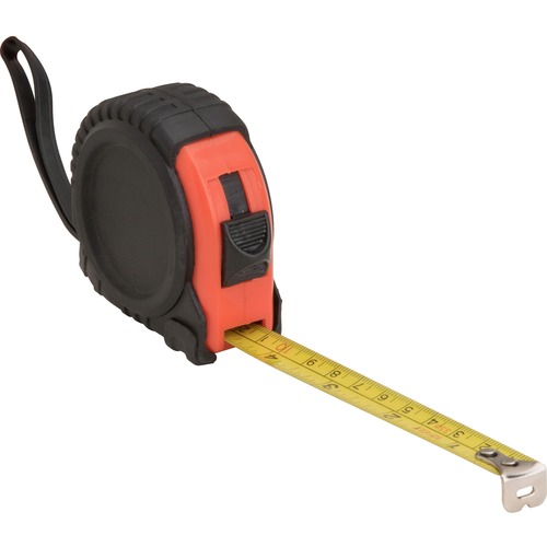 Tape Measure, Imperial, 12 Foot, 1-1/4" Wx 2-1/2" Lx 2-2/5" H, Black/Red