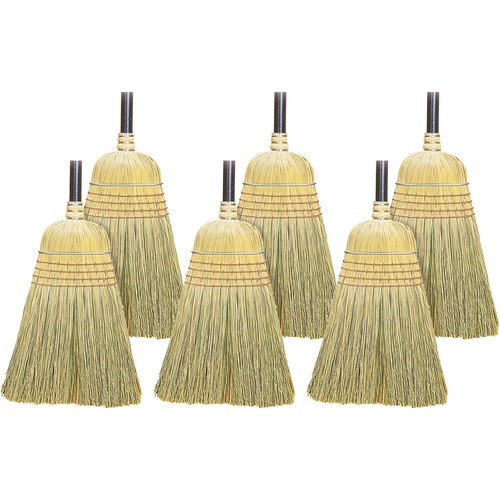 Warehouse Corn/Fiber Broom, Natural 6/CT