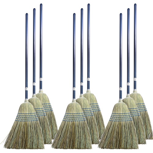 Broom, Corn/Fiber, 9" to 11" Sweep, Natural 12/CT