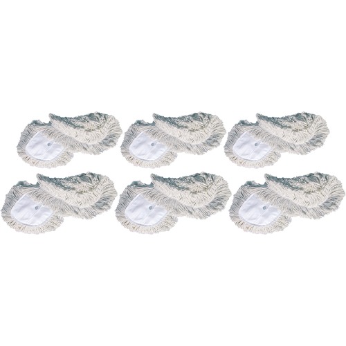 Dust Mophead Refill, Blended Yarn, 60" x 5", White 6/CT
