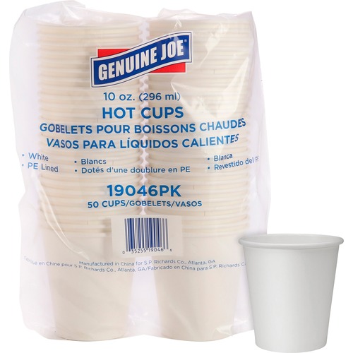 Hot Cups, Single Poly-Lined Wall, 10 Ounce, White, 50 Count 5/BD