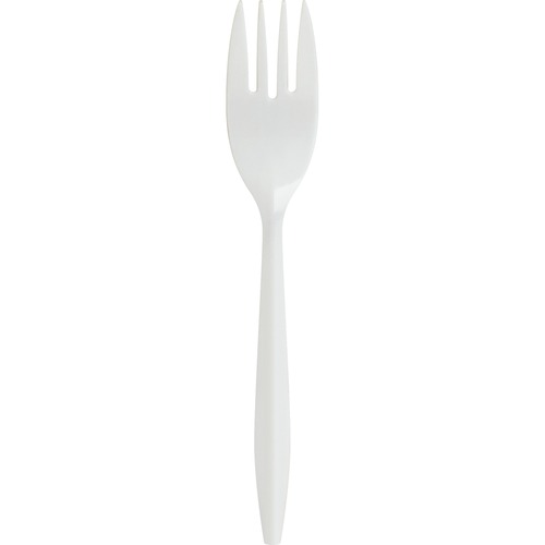 Fork, Plastic, Medium-Weight, White 1000/CT