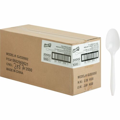 Spoon, Plastic, Medium-Weight, White 1000/CT