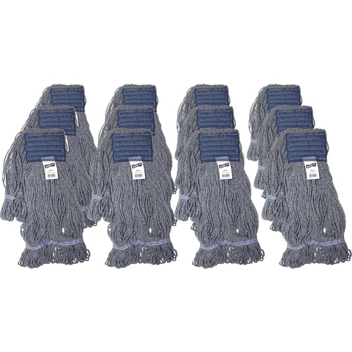 Earth Mop Mophead Refill, Large, Blue 12/CT
