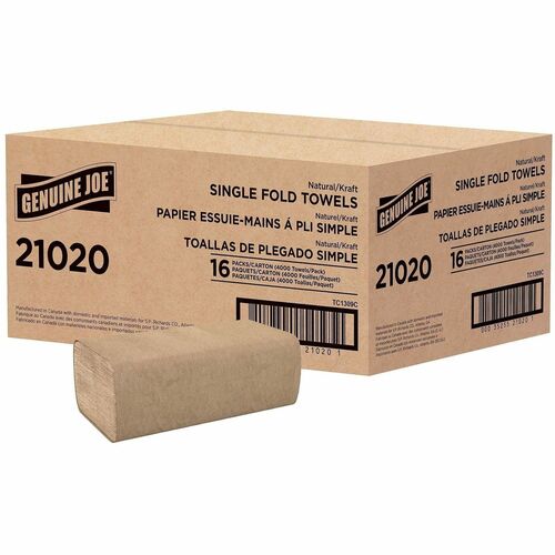 Single-Fold Towel, 10-1/4" x 9-1/10", 250 Sheets 16/CT