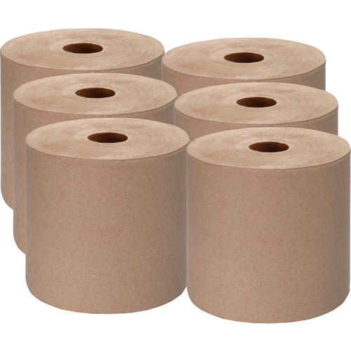 Hardwound Roll Towels, 2" Core, 7 7/8" x 1000', Natural 6/CT