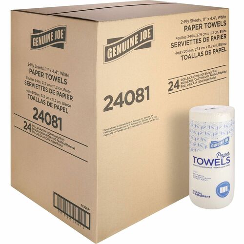 Towel, Kitchen, 200 Sheet, White 24/CT