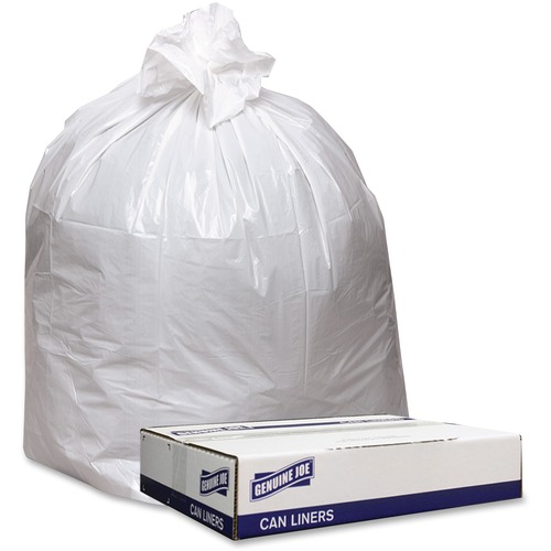 Can Liners, Heavy-Duty, 0.9 Mil, 31-33 Gallon, 33" x 39", White 100/CT