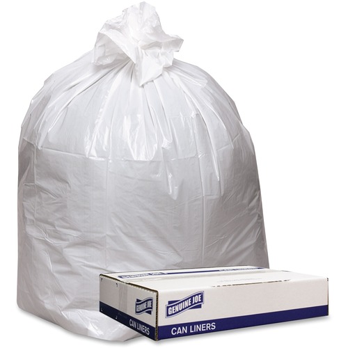Can Liners, Heavy-Duty, 0.9 Mil, 54-56 Gallon, 43"x47", White 100/CT