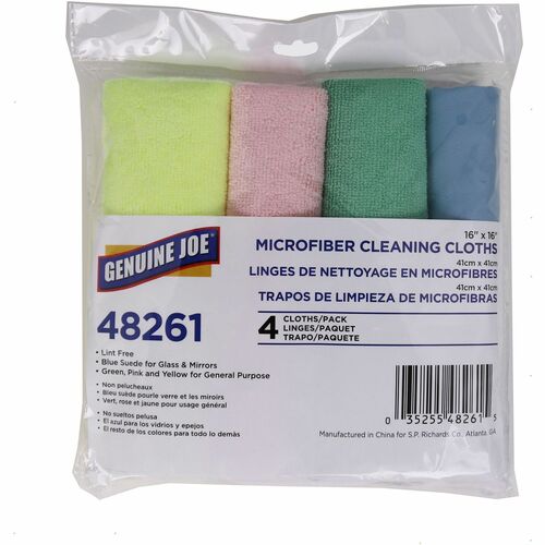 Cloth, Microfiber, 4 Asst, 4/PK 36/CT