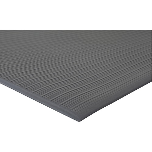Anti-Fatigue Mat, Vinyl Foam, Beveled Edge, 2' x 3', Black