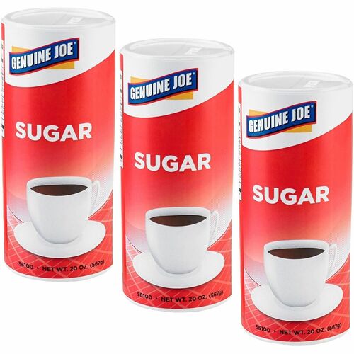 Sugar, Reclosable Lid, 20 oz. Canister 3/PK