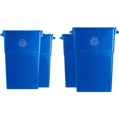 Recycling Container, 23 Gallon, 22-1/2"x11"x30", Blue 4/CT