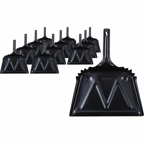 Dustpan, Heavy-Duty Metal, 12", Black 12/CT