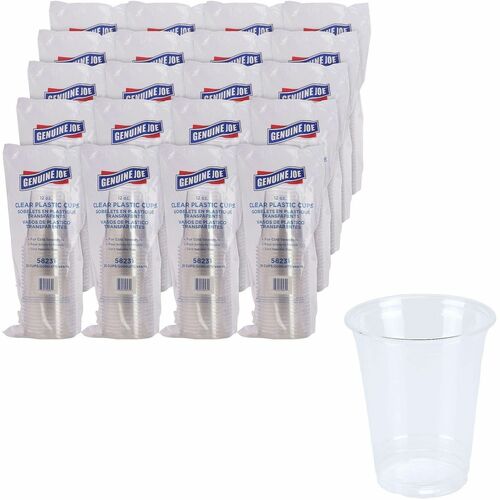 Cup, For Cold Drinks, Plastic, 12oz, Clear, 25 Count 20/CT