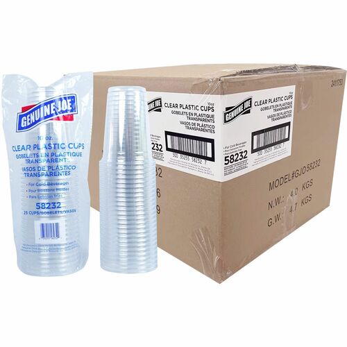 Cup, For Cold Drinks, Plastic, 10 Ounce, Clear, 25 Count 20/CT