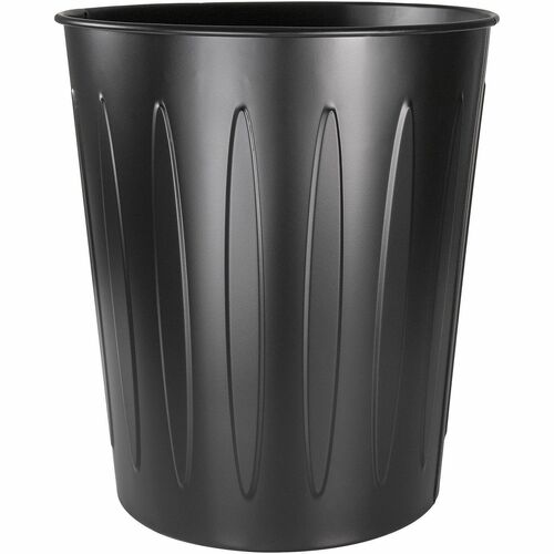 Wastebasket, Fire-Safe, Metal, 6 Gallon, 13" Dia x 14" H, Black