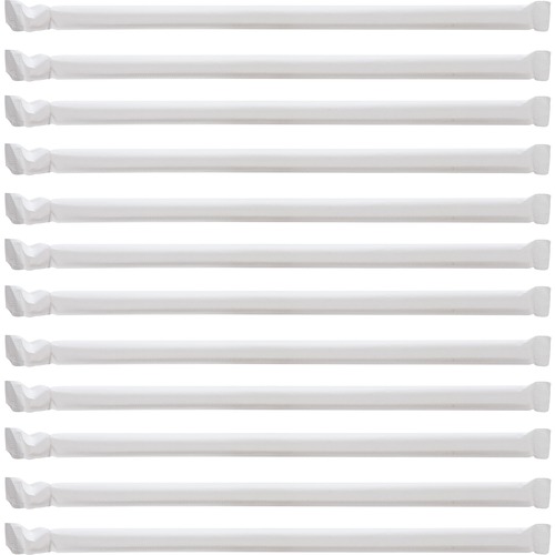 Straws, Individually Wrapped, 7-3/4", Translucent, 500 Count 12/CT
