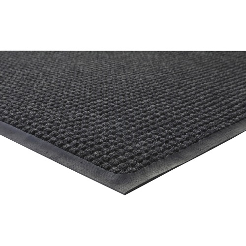 Indoor/Outdoor Mat, Rubber Cleated Backing, 4' x 6', Charcoal