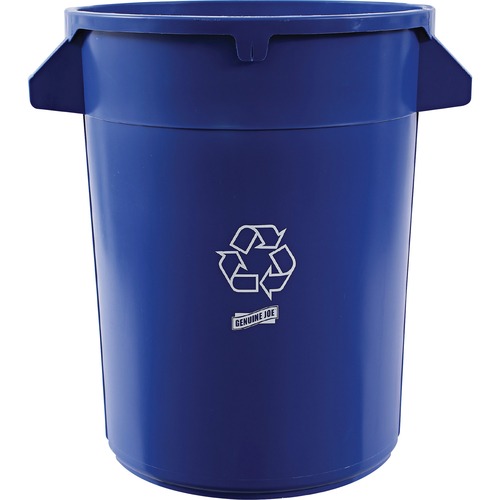 Trash Container, Heavy-Duty, 32 Gallon, Blue