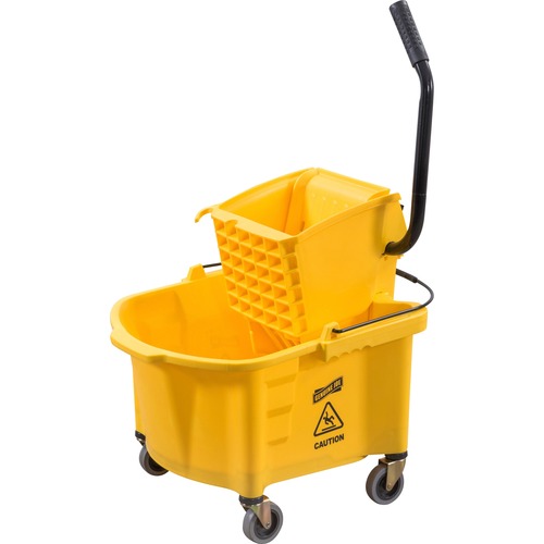 Mop Bucket Wringer Combo, 3" Casters, 26 Quart, Yellow