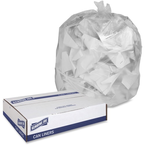 Can Liners, 7-10 Gal, 6 Micron/.20 Mil, 24" x 23", Translucent 1000/CT