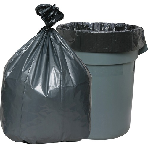 Can Liners F/Trash, 40-45 Gal, 1.55 Mil, 39" x 46", Gray 50/CT