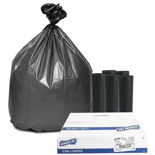 Can Liners f/Trash, 55-60 Gal, 1.55 Mil, 39" x 56", Gray 50/CT