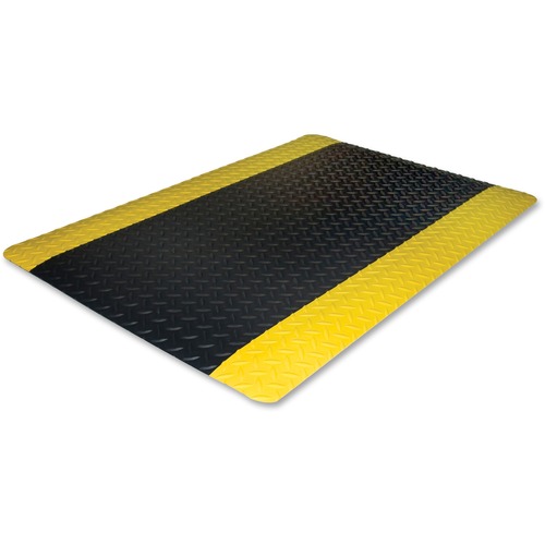 Floor Mat, Anti-Fatigue, Beveled Edge, 2'x3', Black/Yellow