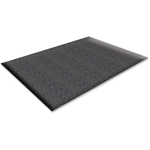 Floor Mat, Anti-Fatigue, Thick Vinyl, 3'x10', Black