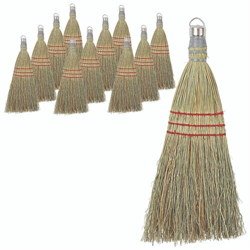 Whisk Broom, Metal Cap, Hang-Up Ring, Natural 12/CT