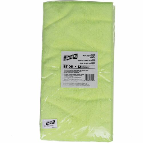 Microfiber Cloth, General Cleaning, 16" x 16", YW, 12 Count 15/CT