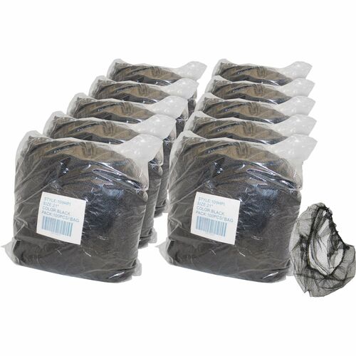 Net, Hair, Nylon, Black, Large, 21", 100/PK 10/CT