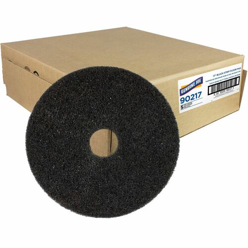 Floor Pads, For Heavy-Duty Stripping, 17", Black 5/CT