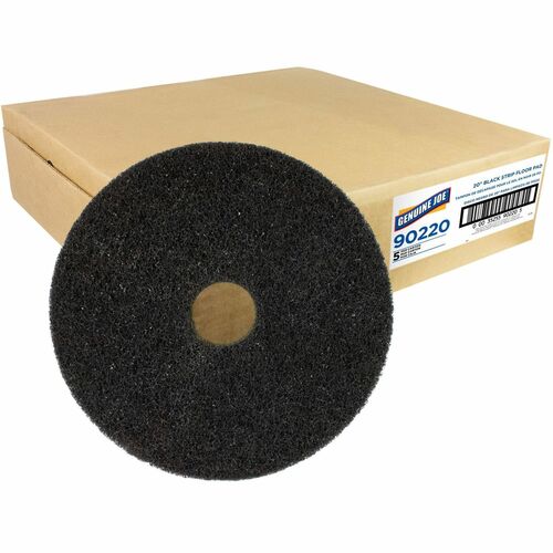 Floor Pads, For Heavy-Duty Stripping, 20", Black 5/CT