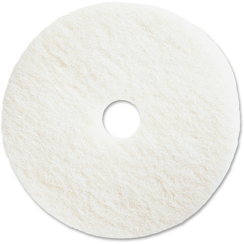 Floor Pads, For Polishing, 13", White 5/CT