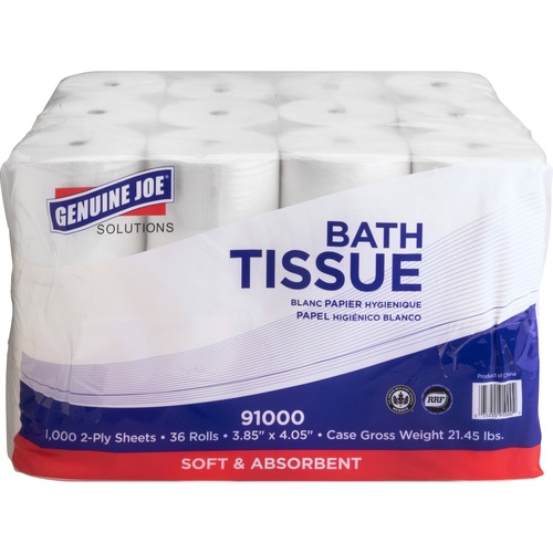 Bathroom Tissue, 2-Ply, 1000 Sheets/Roll, White, 36 Rolls 56/PL