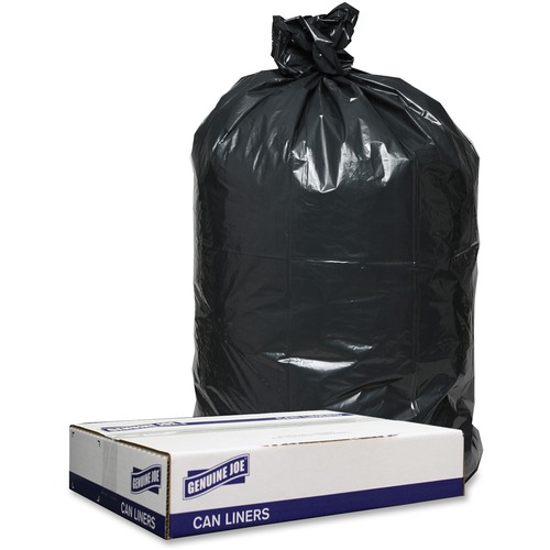 Can Liners, 1.2 Mil, 55-60 Gal, 38" x 58", Black 100/CT