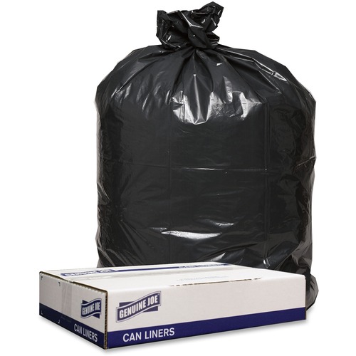 Can Liners, 1.2 Mil, 54-56 Gal, 43" x 47", Black 100/CT