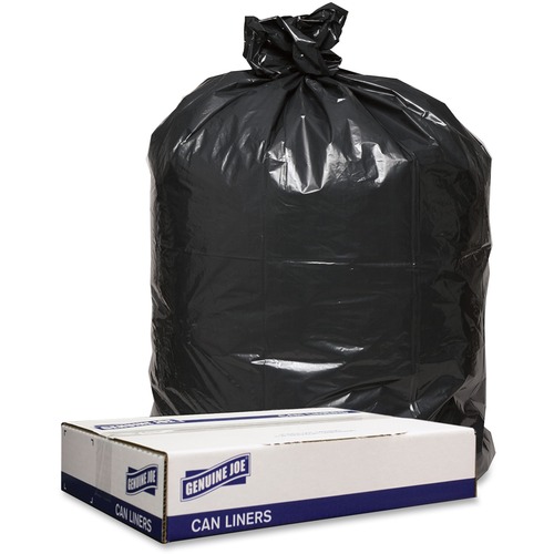Trash Can Liners, 1.6 Mil, 54-56 Gal., 43" x 47", Black 100/CT